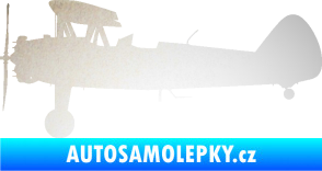 Samolepka Letadlo 020 levá Boeing Stearman model 75 biplane odrazková reflexní bílá