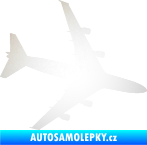 Samolepka letadlo 023 pravá Jumbo Jet odrazková reflexní bílá