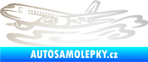Samolepka Letadlo 026 levá v oblacích odrazková reflexní bílá