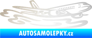 Samolepka Letadlo 026 pravá v oblacích odrazková reflexní bílá