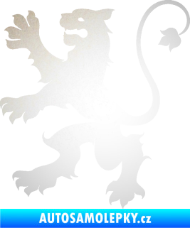 Samolepka Lev heraldika 002 levá odrazková reflexní bílá