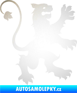 Samolepka Lev heraldika 002 pravá odrazková reflexní bílá