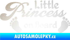 Samolepka Little princess on board 002 nápis s nožičkami odrazková reflexní bílá