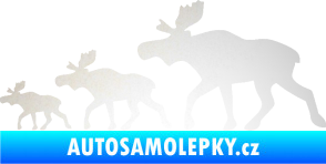 Samolepka Losí rodinka levá odrazková reflexní bílá