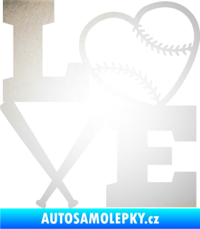 Samolepka Love baseball odrazková reflexní bílá