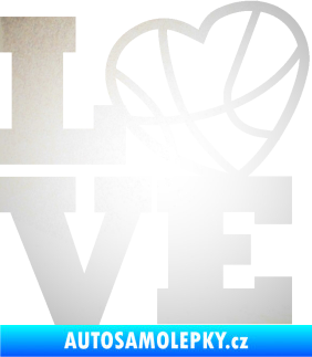 Samolepka Love basketbal odrazková reflexní bílá
