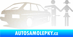 Samolepka Love car love girl levá odrazková reflexní bílá