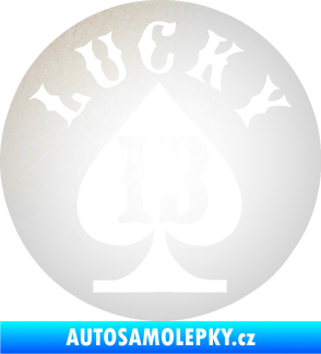 Samolepka Lucky 13 šťastná třináctka odrazková reflexní bílá