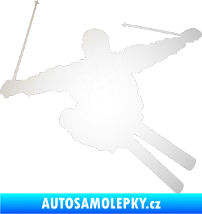 Samolepka Lyžař 001 pravá odrazková reflexní bílá