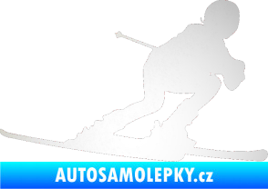 Samolepka Lyžař 002 pravá odrazková reflexní bílá