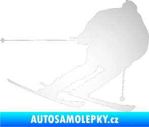 Samolepka Lyžař 019 pravá odrazková reflexní bílá