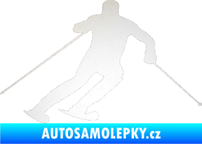 Samolepka Lyžař 021 pravá odrazková reflexní bílá