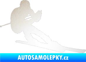 Samolepka Lyžař 022 pravá odrazková reflexní bílá