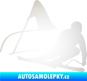 Samolepka Lyžař 025 pravá odrazková reflexní bílá