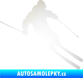 Samolepka Lyžař 027 pravá odrazková reflexní bílá