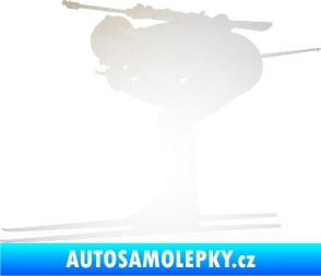Samolepka Lyžař 028 levá - biatlon odrazková reflexní bílá