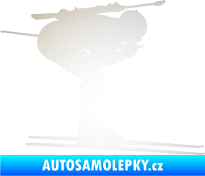 Samolepka Lyžař 028 pravá - biatlon odrazková reflexní bílá