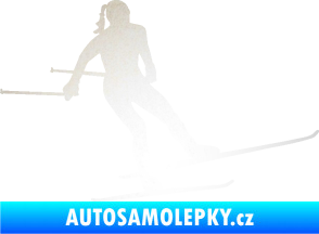 Samolepka Lyžařka 001 pravá běh na lyžích odrazková reflexní bílá