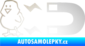 Samolepka Magnet na ptáky levá odrazková reflexní bílá