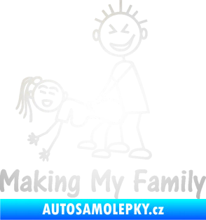 Samolepka Making my family levá odrazková reflexní bílá