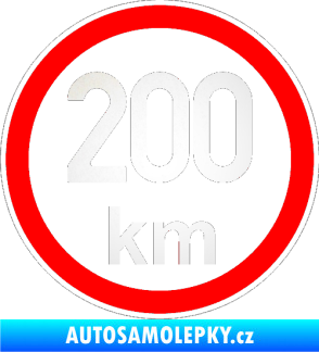 Samolepka Maximální rychlost 200km - nejvyšší konstrukční rychlost odrazková reflexní bílá