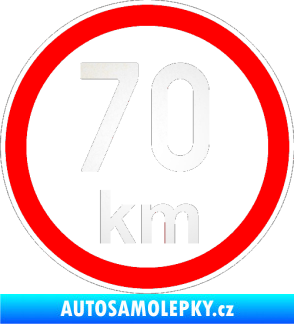 Samolepka Maximální rychlost 70km - nejvyšší konstrukční rychlost odrazková reflexní bílá