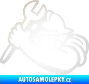 Samolepka Mechanik 001 levá odrazková reflexní bílá