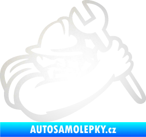 Samolepka Mechanik 001 pravá odrazková reflexní bílá