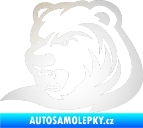 Samolepka Medvěd 001 levá odrazková reflexní bílá