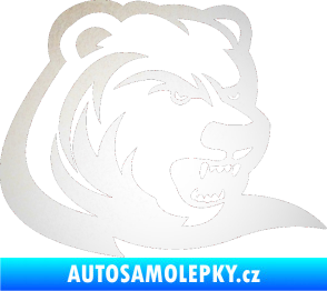 Samolepka Medvěd 001 pravá odrazková reflexní bílá