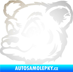 Samolepka Medvěd 011 levá hlava odrazková reflexní bílá