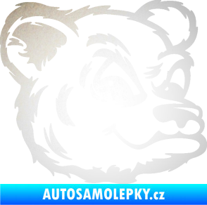 Samolepka Medvěd 011 pravá hlava odrazková reflexní bílá