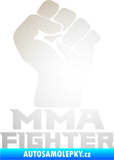 Samolepka MMA Fighter 001 pravá pěst odrazková reflexní bílá