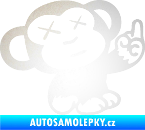 Samolepka Monkey Fuck Off JDM pravá odrazková reflexní bílá
