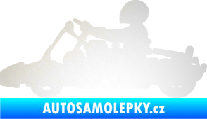Samolepka Motokára 001 levá odrazková reflexní bílá