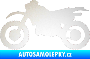 Samolepka Motorka 003 levá odrazková reflexní bílá