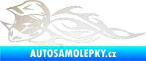 Samolepka Motorka 011 levá helma na motokros v plamenech odrazková reflexní bílá