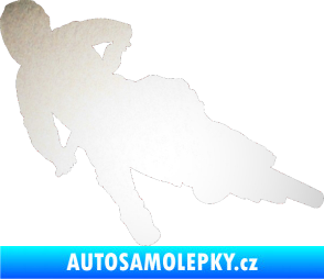 Samolepka Motorka 023 pravá motokros odrazková reflexní bílá