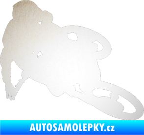 Samolepka Motorka 026 pravá motokros freestyle odrazková reflexní bílá