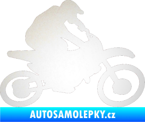 Samolepka Motorka 031 pravá motokros odrazková reflexní bílá