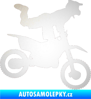 Samolepka Motorka 038 pravá motokros freestyle odrazková reflexní bílá