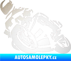 Samolepka Motorka 040 levá road racing odrazková reflexní bílá