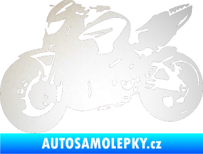 Samolepka Motorka 041 levá road racing odrazková reflexní bílá