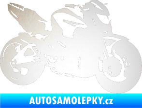 Samolepka Motorka 041 pravá road racing odrazková reflexní bílá