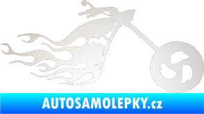Samolepka Motorka 042 pravá plameny odrazková reflexní bílá