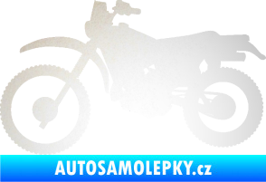 Samolepka Motorka 046 levá odrazková reflexní bílá