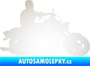 Samolepka Motorka 049 pravá odrazková reflexní bílá