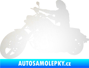 Samolepka Motorka 050 levá odrazková reflexní bílá