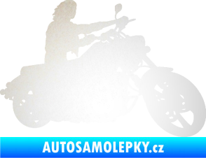 Samolepka Motorka 050 pravá odrazková reflexní bílá