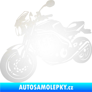 Samolepka Motorka 055 levá odrazková reflexní bílá